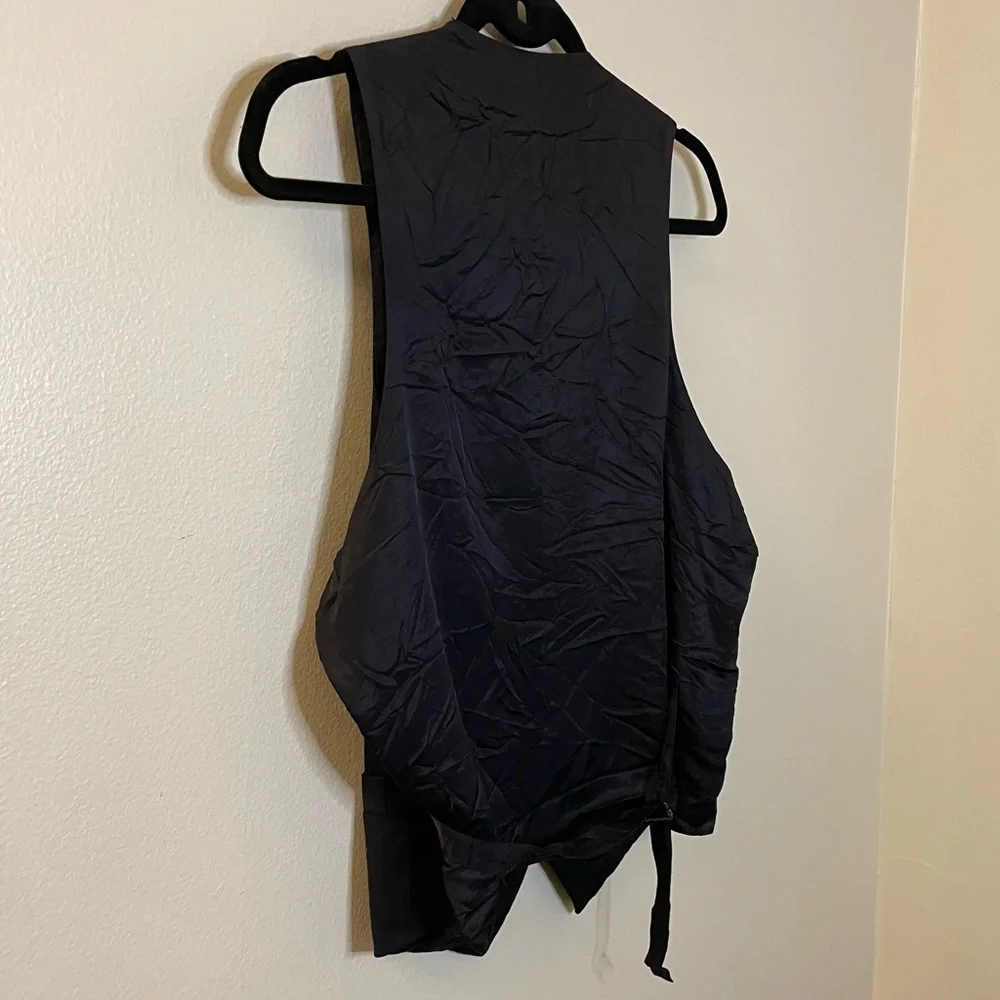 Men's Black Wool Vest | Size Medium